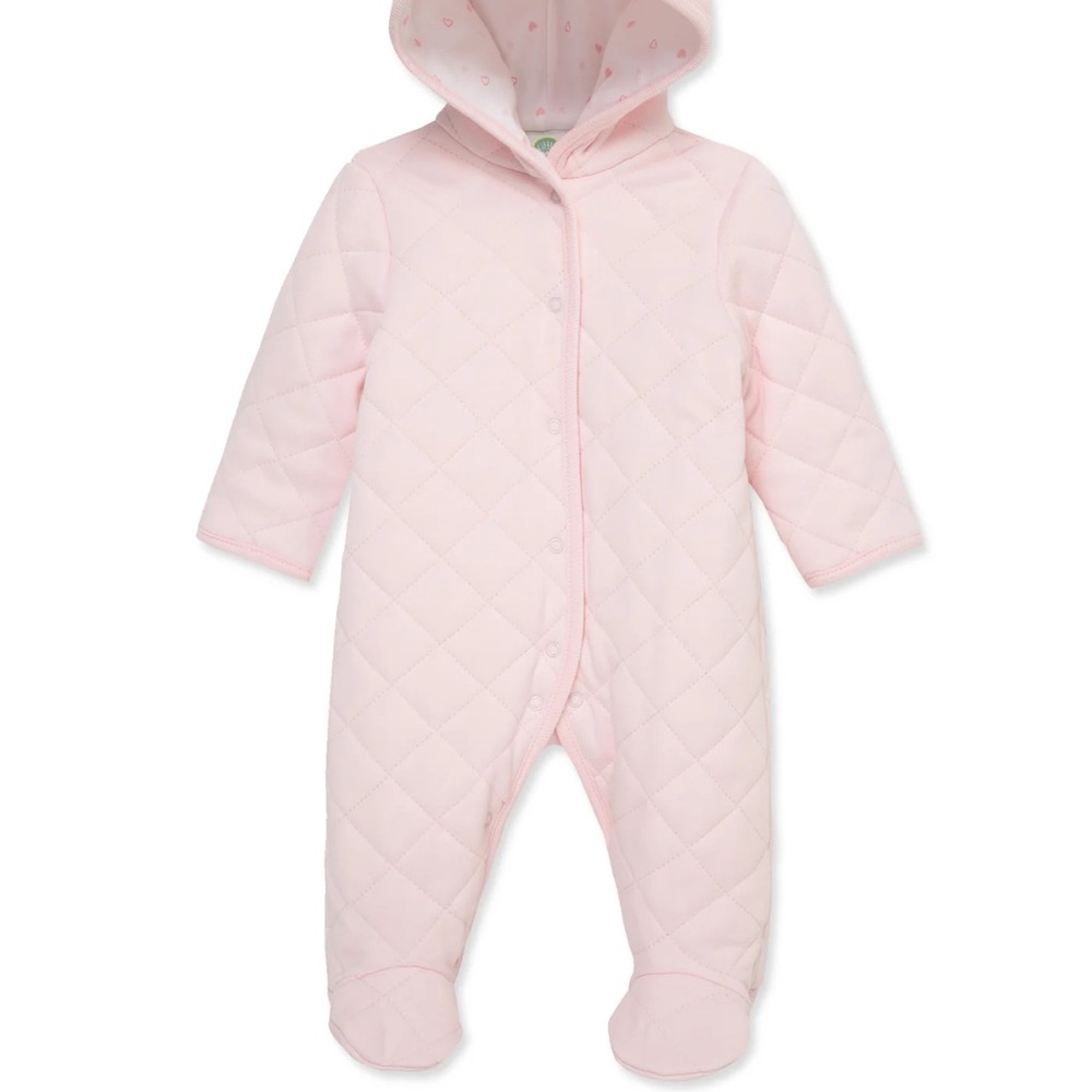 Little Me Pink Quilted Pram Footie